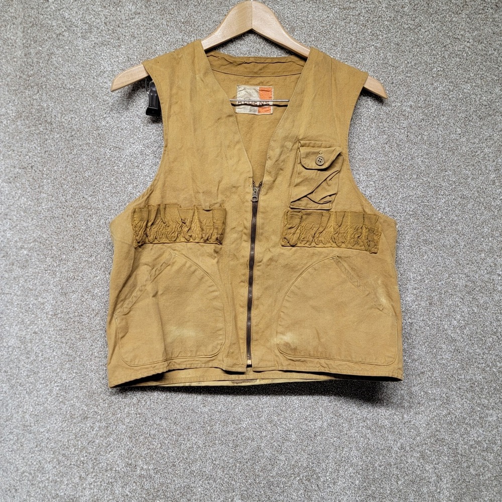 Vintage‎ Aldens Shooting - Hunting Vest Men Large Tan Zip Up